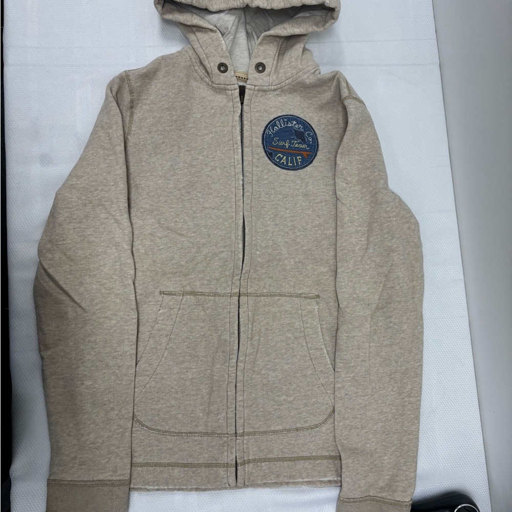 Hollister Tan Hooded Zip-Up Jacket